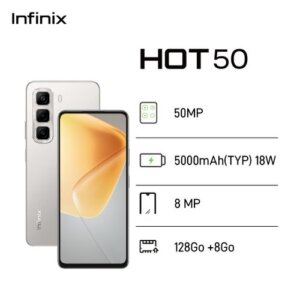 Infinix Hot 50 Pro+ - Smartphone 120Hz 8Go RAM - 108MP Caméra - 5000mAh