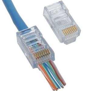 Lot de 100 connecteurs RJ45 transparents débouchants - Compatibles CAT5e/CAT6/CAT7. Idéal pour pros et amateurs. Livraison rapide !