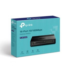 Switch TP-Link TL-SF1016D - 16 ports 10/100Mbps, rackable. Plug-and-play et silencieux. Parfait pour extensions réseau bas débit. Livraison rapide !